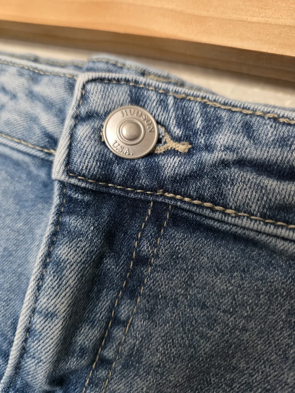 Hudson light wash denim shorts